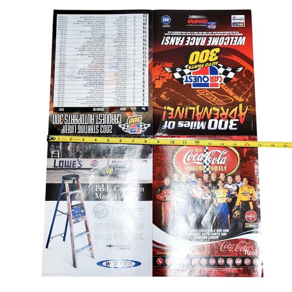 NASCAR May 2003 Coca-Cola 600 Lowes Motor Speedway Program Poster Protector - Picture 5 of 12